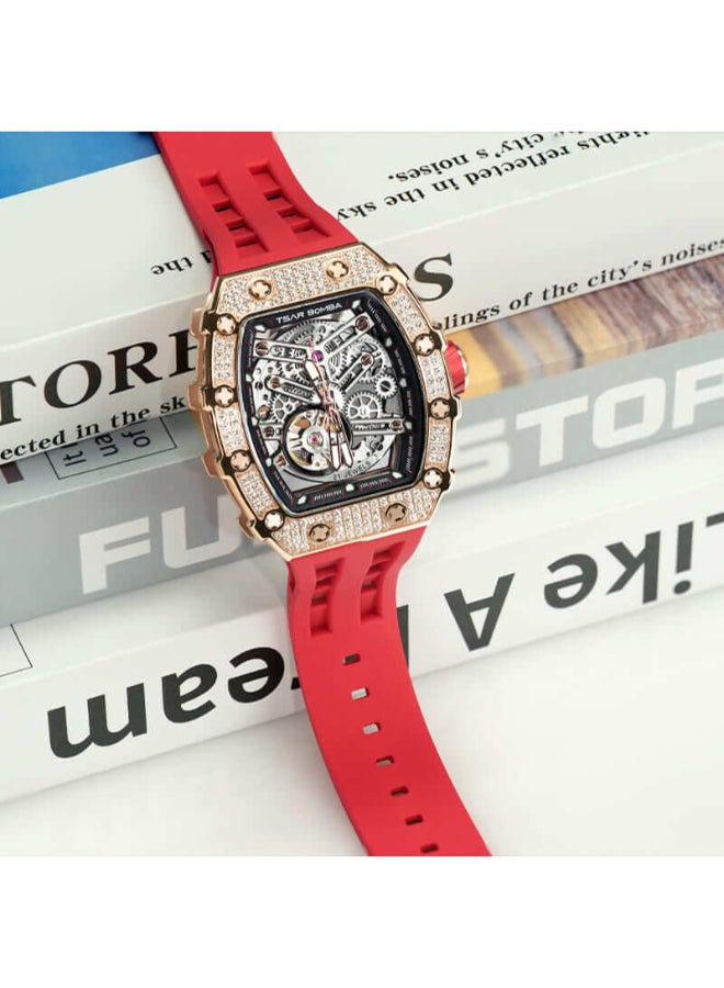 TSAR BOMBA Men's Rubber Automatic Watch TB8208D-12 - 43.5x50.5 mm - Image 4